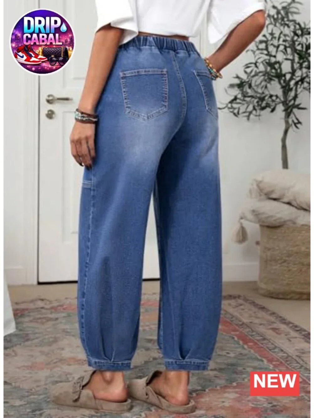 High Waisted Wide Leg Barrel Jeans for Women Trendy Stretchy